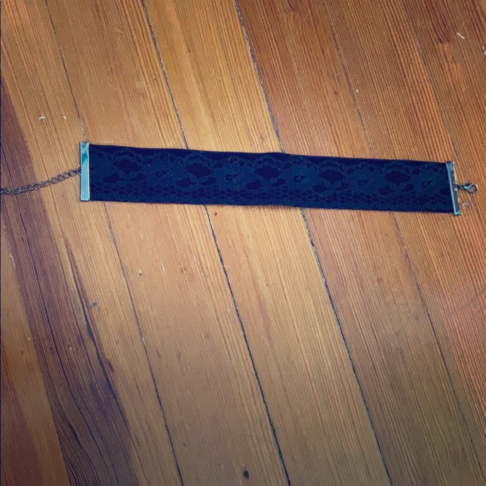 Black lace choker necklace